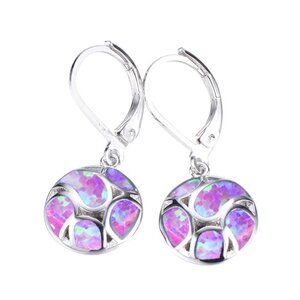 Silver Plated Fashion Hoop Dangle Earrings For Women, F591
